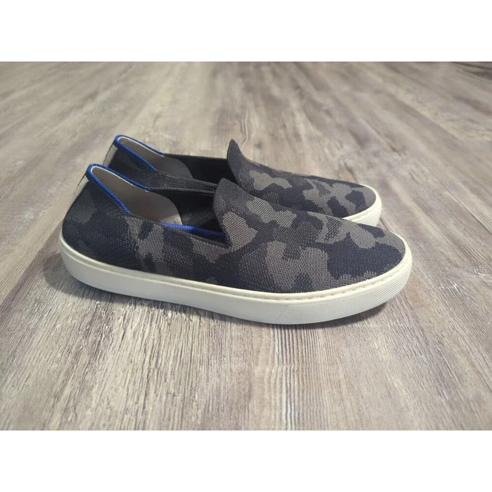 Rothy's The Original Slip On Sneakers Gray Black Knit Camo Women's Size 8